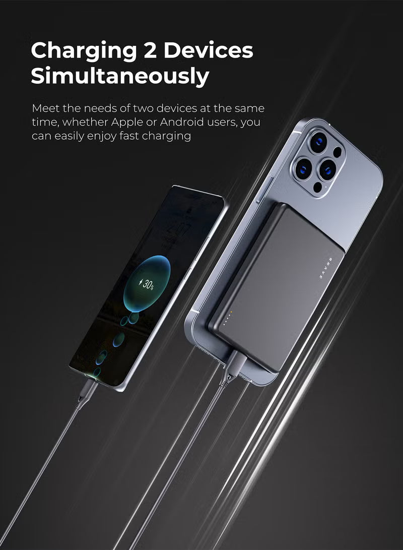 10000mAh Magnetic Wireless Power Bank, Portable Wireless Charger with 20W Fast Charging Stand
