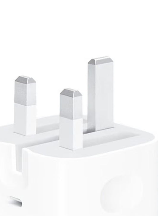 20W USB-C 3-Pin Power Adapter / Original iPhone Charger - White