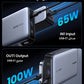 20000 mAh 100W Power Bank Fast Charging Portable Charger Laptop Charger Portable With 2 USB C And 1 USB A Port Battery Pack For Laptop MacBook Dell iPhone 16 15 Series Galaxy S24 S23 Ultra iPad AirPods - Grey