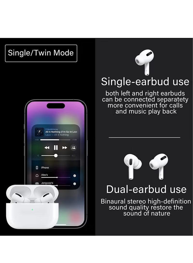 Wireless Earbuds, Air Pods Pro [MFi Certified] Bluetooth Earbuds Stereo Earphone, Bluetooth 5.3 in-Ear Earbuds with Charging Case IPX7 Waterproof Bluetooth Headphone 30H Playtime, for iPhone/Android