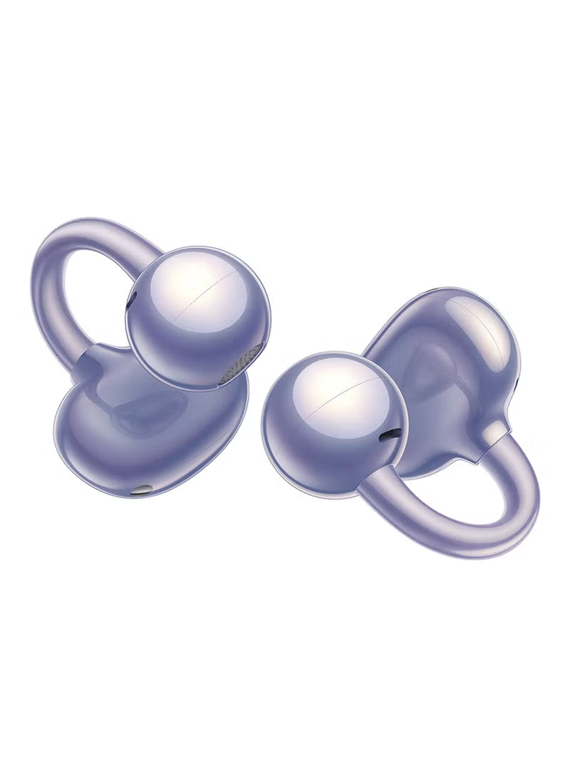 FreeClip Wireless Earphones, Bluetooth Earbuds, Futuristic Aesthetic Design, Feather-Like Wearing, Open-Ear Listening, Long Battery Life, iOS And Android Purple