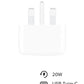 20W USB-C 3-Pin Power Adapter / Original iPhone Charger - White