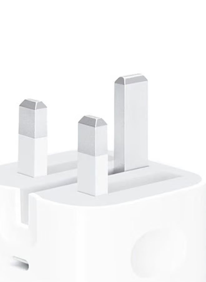 20W USB-C 3-Pin Power Adapter / Original iPhone Charger - White