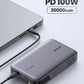 20000 mAh 100W Power Bank Fast Charging Portable Charger Laptop Charger Portable With 2 USB C And 1 USB A Port Battery Pack For Laptop MacBook Dell iPhone 16 15 Series Galaxy S24 S23 Ultra iPad AirPods - Grey
